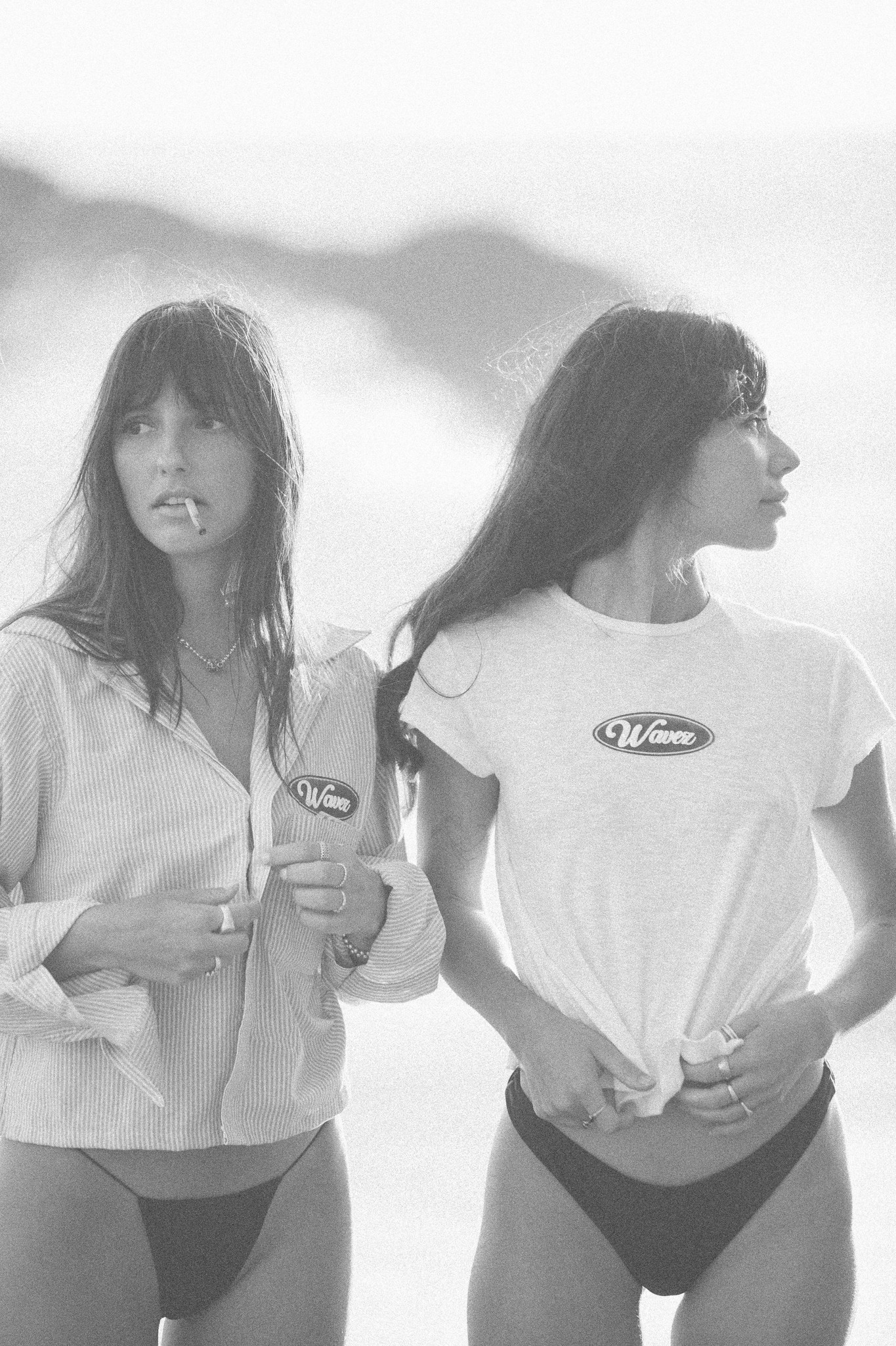 Black and white Wavez apparel campaign